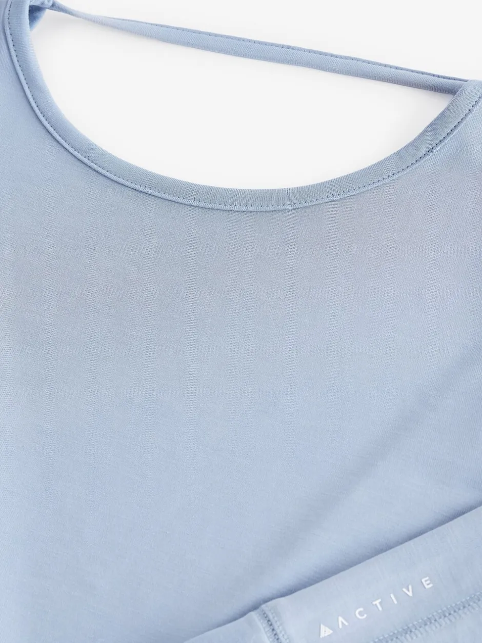 Sportkleding|Next - Active Open Back Soft Touch Top Lichtblauw