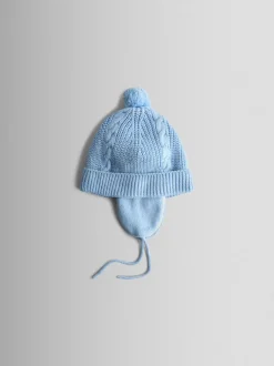 Mutsen, Handschoenen En Sjaals|Jojo Maman Bébé Lichtblauw - Cosy Pom Pom Rib Hat