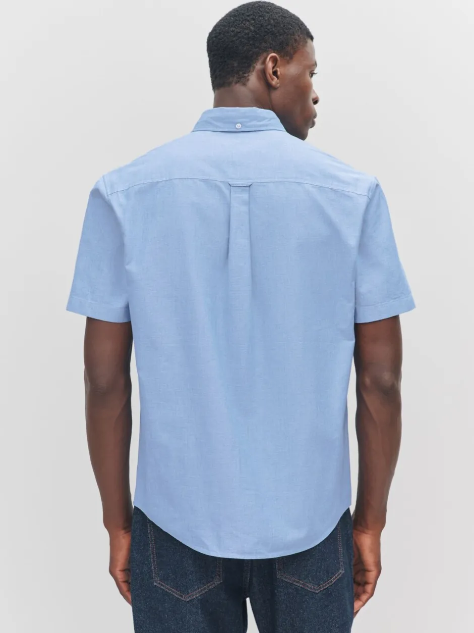 Formele Overhemden|Shirts|Next Lichtblauw - Normale Pasvorm - Oxford-overhemd met korte mouwen