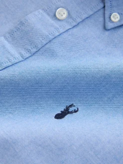 Formele Overhemden|Shirts|Next Lichtblauw - Normale Pasvorm - Oxford-overhemd met korte mouwen