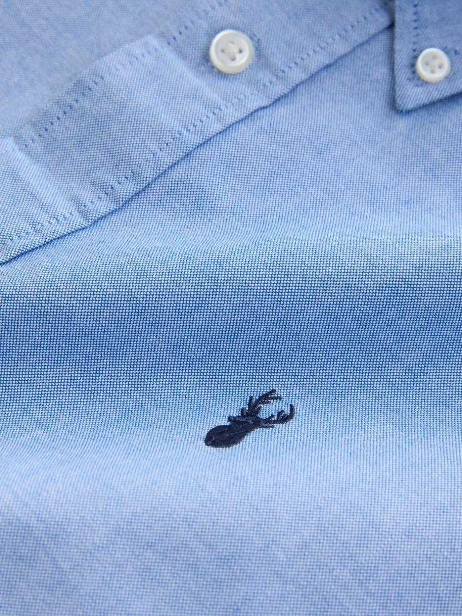Formele Overhemden|Shirts|Next Lichtblauw - Normale Pasvorm - Oxford-overhemd met korte mouwen