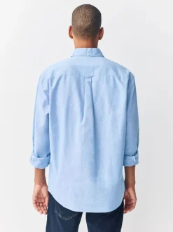 Formele Overhemden|Shirts|Next Lichtblauw - Normale Pasvorm - Oxford-hemd met lange mouwen