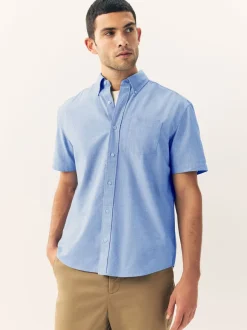 Shirts*Next Lichtblauw - Oxford-overhemd met korte mouwen