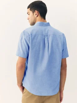 Shirts*Next Lichtblauw - Oxford-overhemd met korte mouwen
