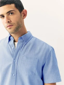 Shirts*Next Lichtblauw - Oxford-overhemd met korte mouwen