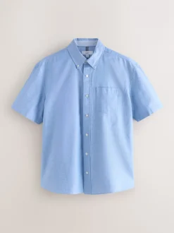 Shirts*Next Lichtblauw - Oxford-overhemd met korte mouwen