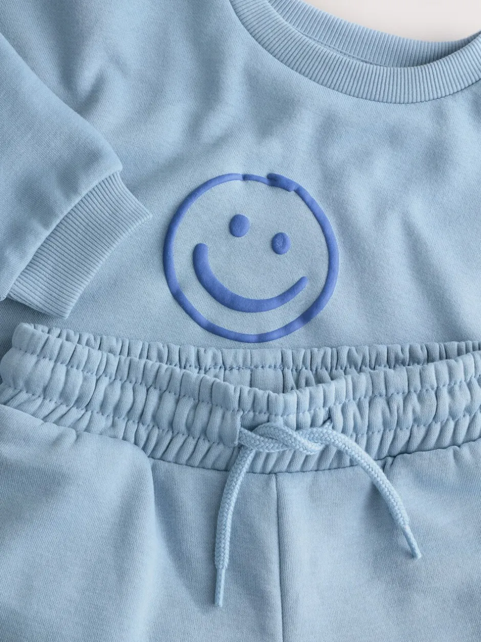 Joggingbroeken|Sweaters En Hoody´S*Next - Printed Crew Neck Sweat Top & Joggers Set (3mths-7yrs) Lichtblauw