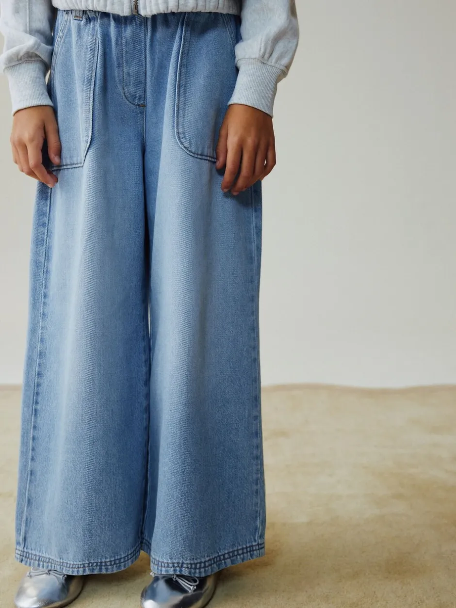 Jeans|Next Lichtblauw - Pullon Wide Leg Trousers (3-16yrs)