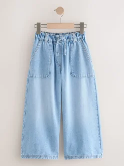 Jeans|Next Lichtblauw - Pullon Wide Leg Trousers (3-16yrs)