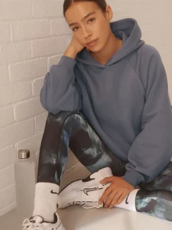 Hoody's En Sweatshirts|Next - Relaxte zware hoodie met normale lengte Lichtblauw