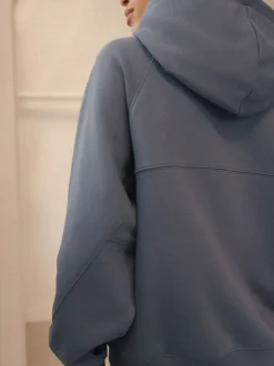 Hoody's En Sweatshirts|Next - Relaxte zware hoodie met normale lengte Lichtblauw