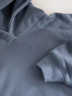 Hoody's En Sweatshirts|Next - Relaxte zware hoodie met normale lengte Lichtblauw