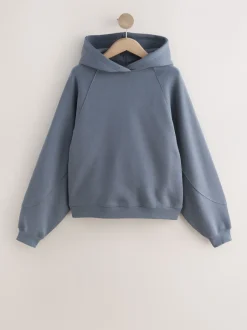 Hoody's En Sweatshirts|Next - Relaxte zware hoodie met normale lengte Lichtblauw