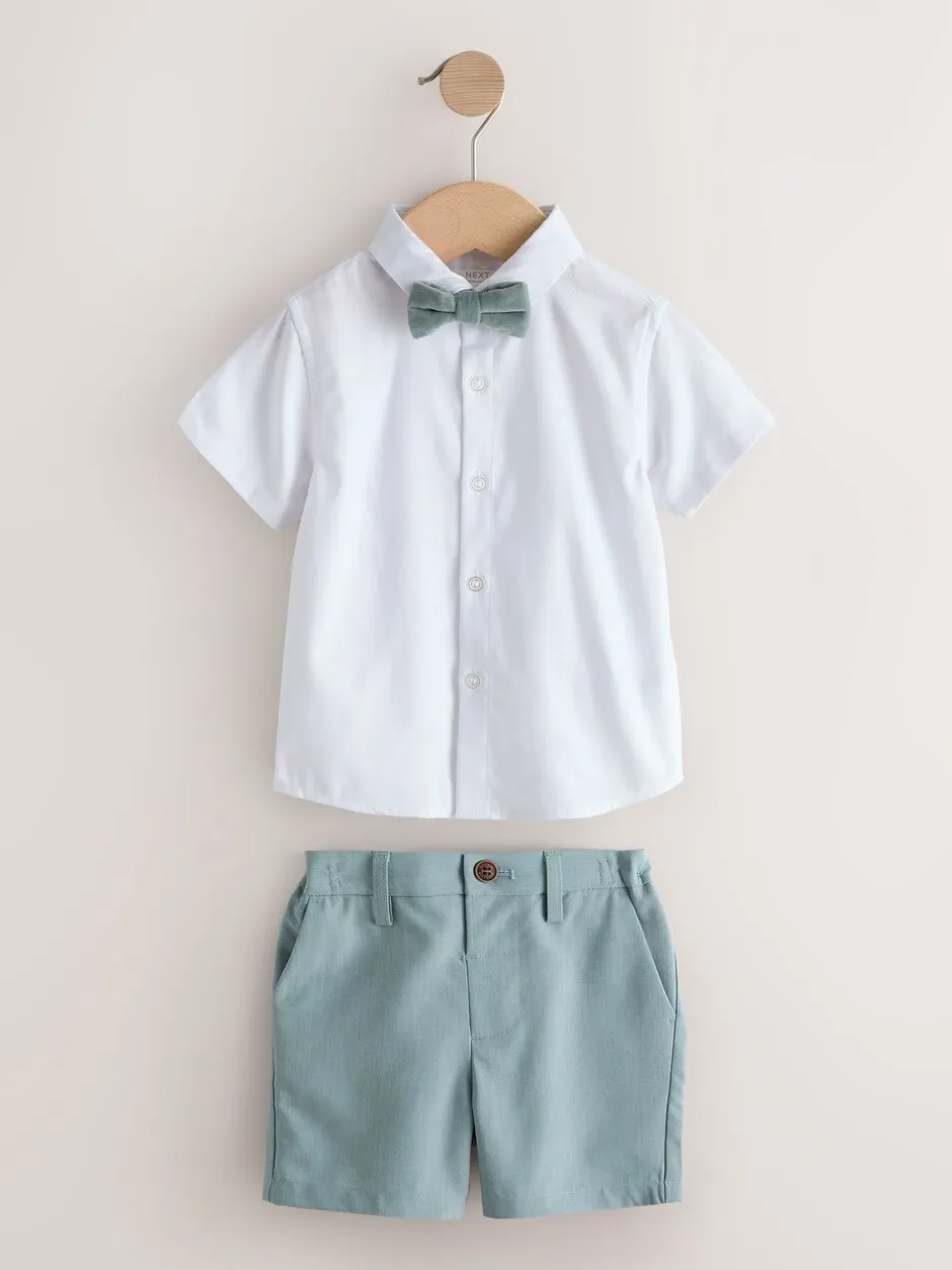 Kostuums En Herenvesten|Next Lichtblauw - Set met gilet, overhemd, korte broek & stropdas (3mnd-9jr)