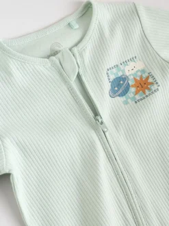 Multipacks|Babypakjes En Babypyjama's*Next - Set van 3 baby pyjama's zonder voetjes met tweewegrits van katoen (0mnd-3jr) Lichtblauw
