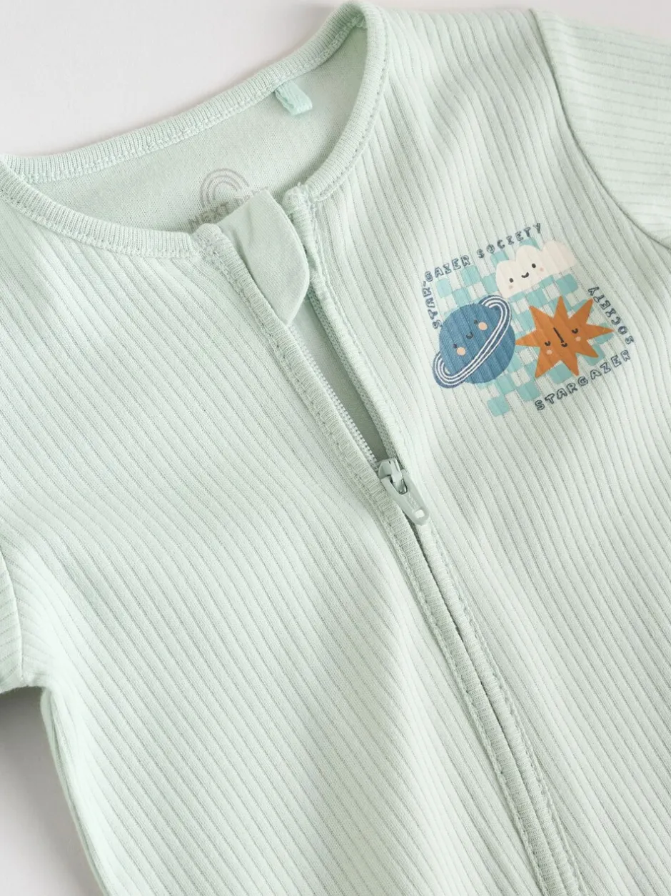 Multipacks|Babypakjes En Babypyjama's*Next - Set van 3 baby pyjama's zonder voetjes met tweewegrits van katoen (0mnd-3jr) Lichtblauw