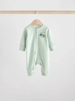 Multipacks|Babypakjes En Babypyjama's*Next - Set van 3 baby pyjama's zonder voetjes met tweewegrits van katoen (0mnd-3jr) Lichtblauw