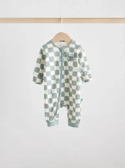 Multipacks|Babypakjes En Babypyjama's*Next - Set van 3 baby pyjama's zonder voetjes met tweewegrits van katoen (0mnd-3jr) Lichtblauw
