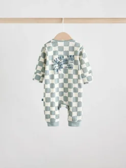 Multipacks|Babypakjes En Babypyjama's*Next - Set van 3 baby pyjama's zonder voetjes met tweewegrits van katoen (0mnd-3jr) Lichtblauw
