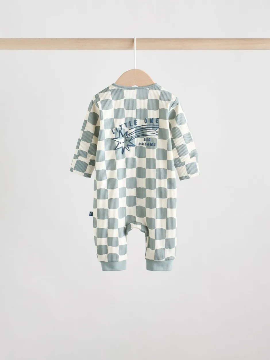 Multipacks|Babypakjes En Babypyjama's*Next - Set van 3 baby pyjama's zonder voetjes met tweewegrits van katoen (0mnd-3jr) Lichtblauw