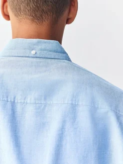 Formele Overhemden|Shirts*Next Lichtblauw - Slim Fit - Oxford-hemd met lange mouwen