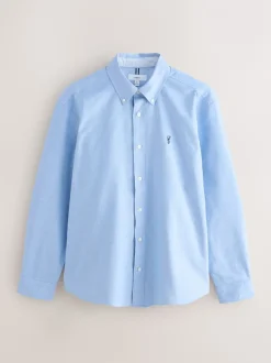 Formele Overhemden|Shirts*Next Lichtblauw - Slim Fit - Oxford-hemd met lange mouwen