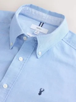 Formele Overhemden|Shirts*Next Lichtblauw - Slim Fit - Oxford-hemd met lange mouwen