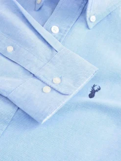 Formele Overhemden|Shirts*Next Lichtblauw - Slim Fit - Oxford-hemd met lange mouwen