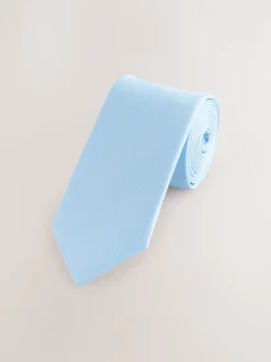 Stropdassen En Pochets|Next Lichtblauw - Smal - Stropdas met textuur
