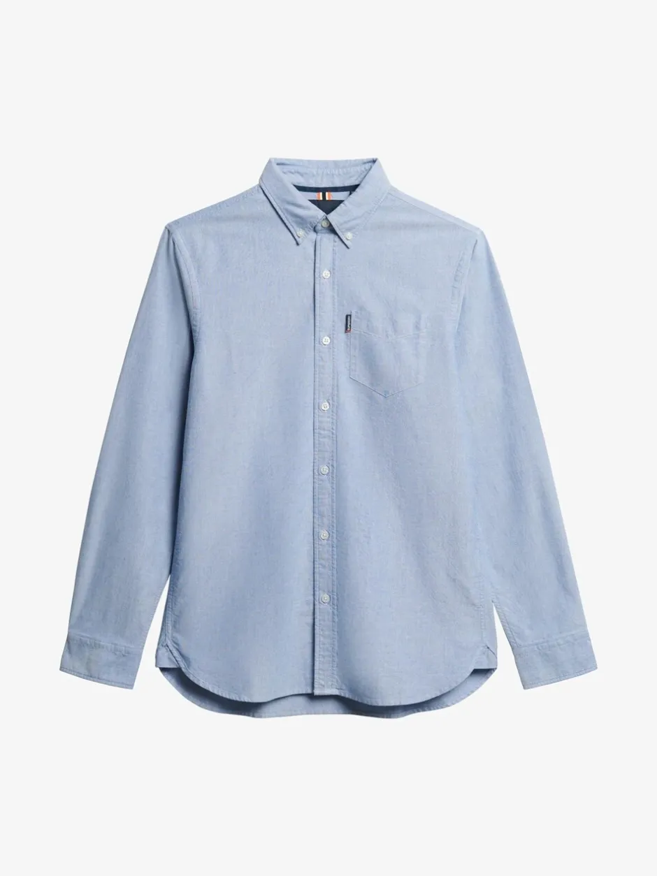 Shirts*Superdry - Essentials Oxford Shirt Lichtblauw