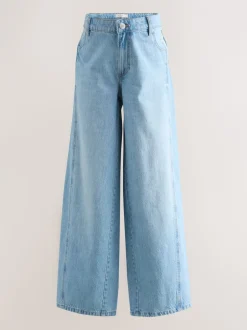 Jeans|Moederschap*Next - Zwangerschapsjeans met wijde pijpen van 100% katoen Lichtblauw
