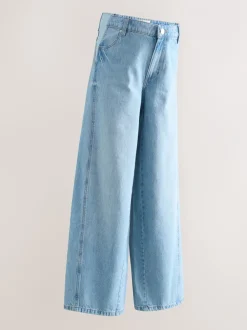 Jeans|Moederschap*Next - Zwangerschapsjeans met wijde pijpen van 100% katoen Lichtblauw