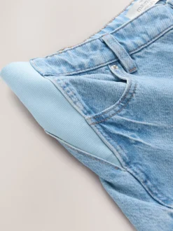 Jeans|Moederschap*Next - Zwangerschapsjeans met wijde pijpen van 100% katoen Lichtblauw
