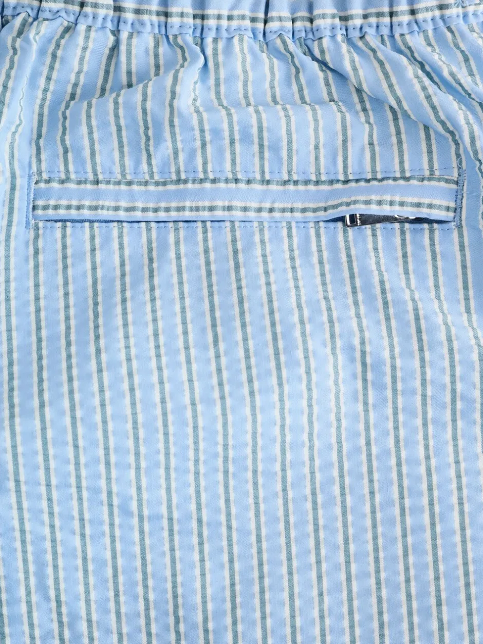 Badkleding*Next Lichtblauw, meerkleurig gestreept - Signature Tailored zwembroek met tailleband