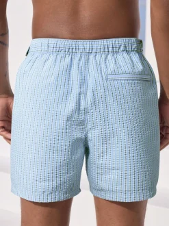 Badkleding*Next Lichtblauw, meerkleurig gestreept - Signature Tailored zwembroek met tailleband