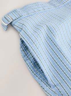 Badkleding*Next Lichtblauw, meerkleurig gestreept - Signature Tailored zwembroek met tailleband