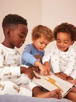 Pyjama's|Nachtkleding En Pyjama's*Next - Verpakking van 3 knusse pyjama's (9mnd-6jr) Lichtblauw met beer