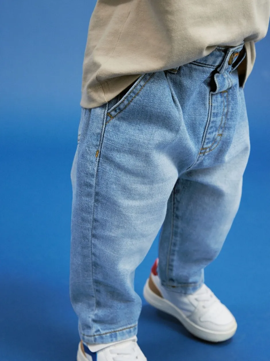 Jeans En Joggingbroeken|Jeans|Next Lichtblauwe denim - Jeans met geplooide voorkant (3mnd-7jr)