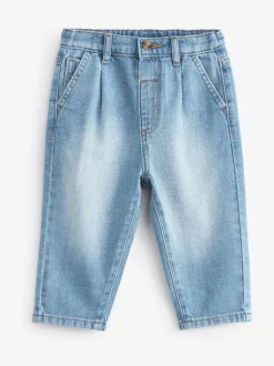 Jeans En Joggingbroeken|Jeans|Next Lichtblauwe denim - Jeans met geplooide voorkant (3mnd-7jr)