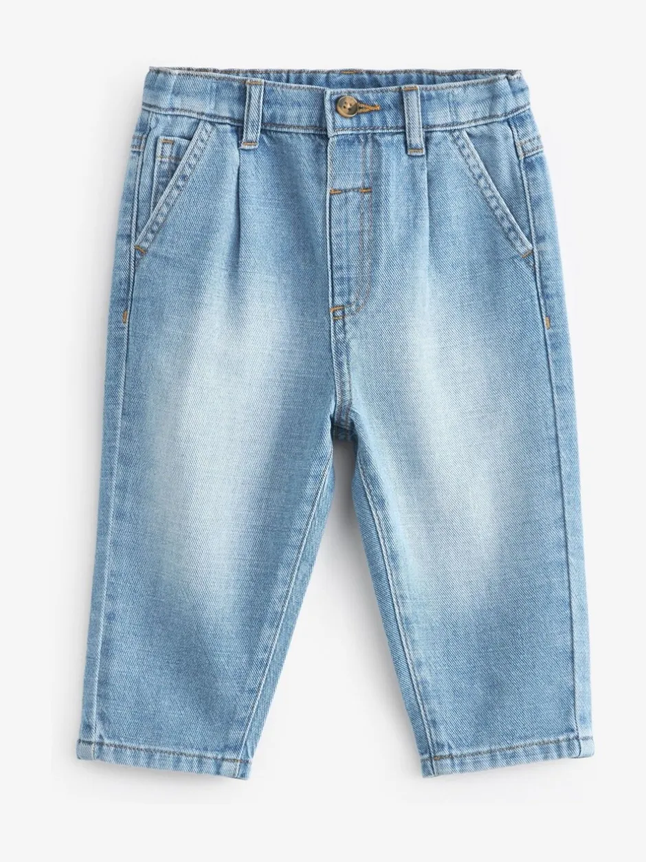 Jeans En Joggingbroeken|Jeans|Next Lichtblauwe denim - Jeans met geplooide voorkant (3mnd-7jr)