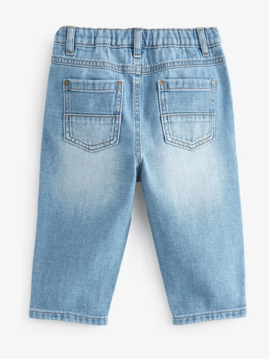 Jeans En Joggingbroeken|Jeans|Next Lichtblauwe denim - Jeans met geplooide voorkant (3mnd-7jr)