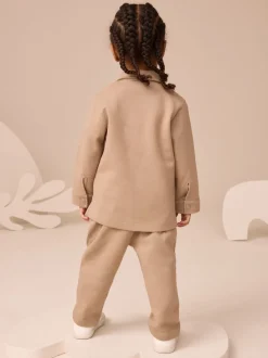 Sets En Combisets|Jassen En Jacks|Next Lichtbruin - 3 -delige set van T-shirt en joggingbroeken (3mnd-7jr)