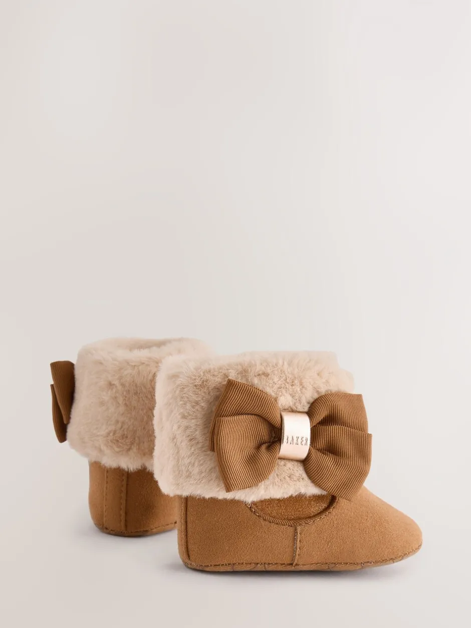 Boots|Baker by Ted Baker - gewatteerde laarsjes met imitatiebont voor babymeisjes Lichtbruin