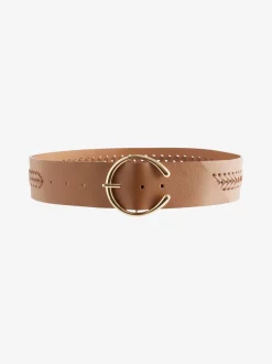 Ceintuurs|Next - Brede riem met vlechtdetail Lichtbruin