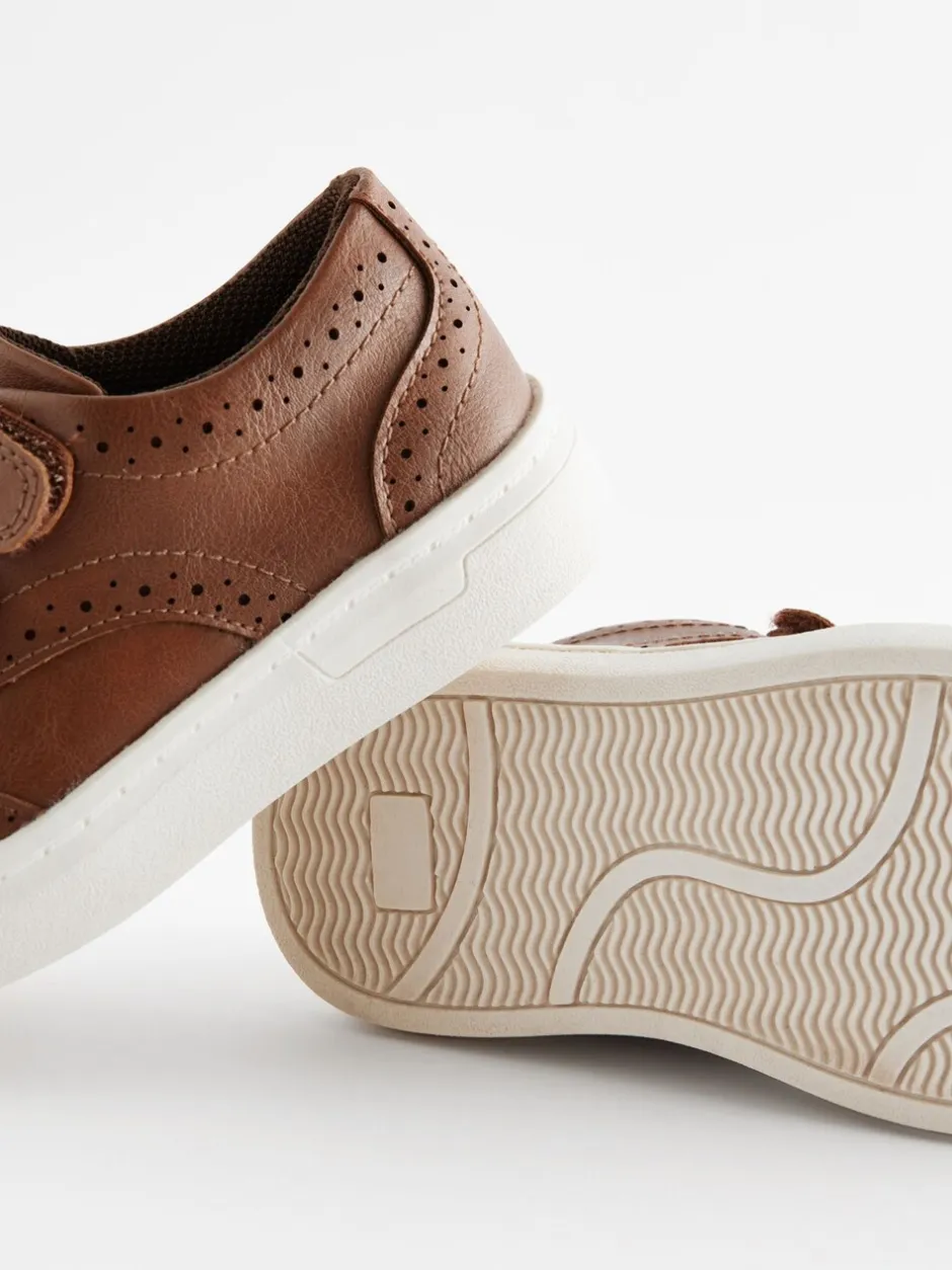 Gelegenheidskleding|Next - Brogue schoenen met klittenbandsluiting Lichtbruin