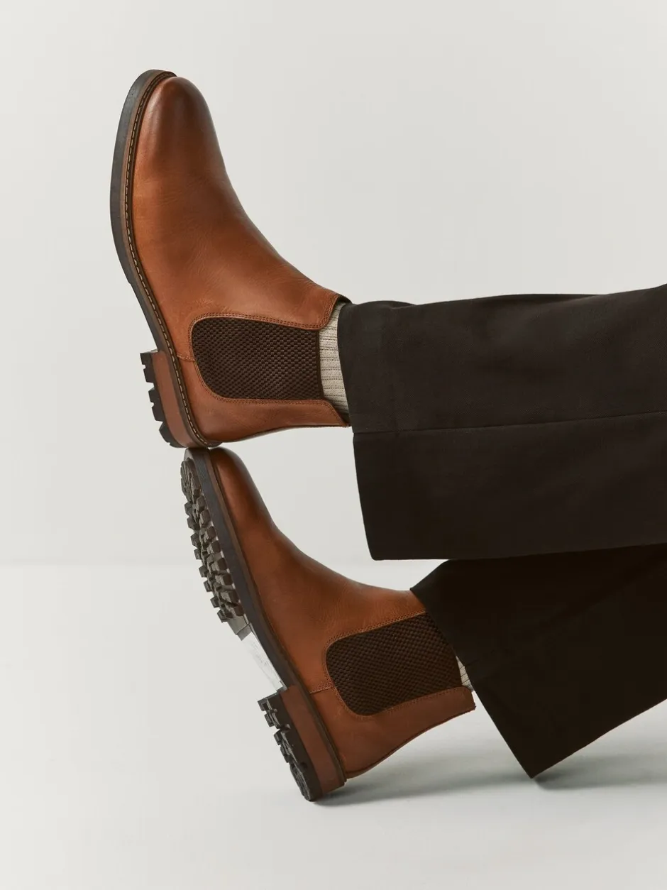 Boots*Next - Casual leren chelsea-laars Lichtbruin