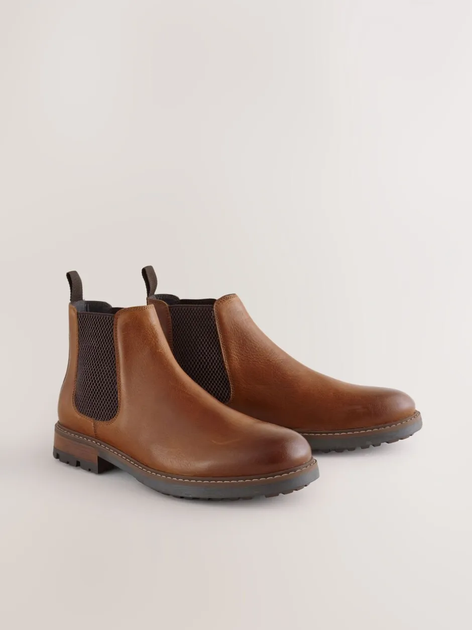 Boots*Next - Casual leren chelsea-laars Lichtbruin