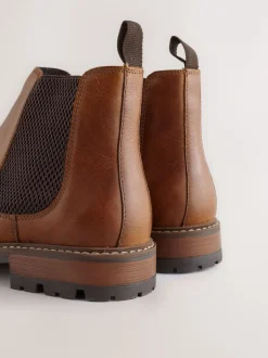 Boots*Next - Casual leren chelsea-laars Lichtbruin