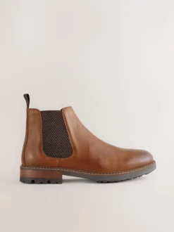 Boots*Next - Casual leren chelsea-laars Lichtbruin