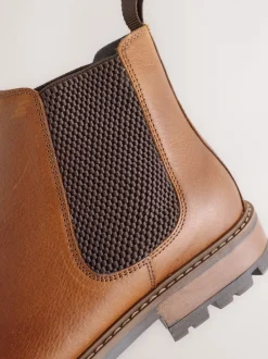 Boots*Next - Casual leren chelsea-laars Lichtbruin